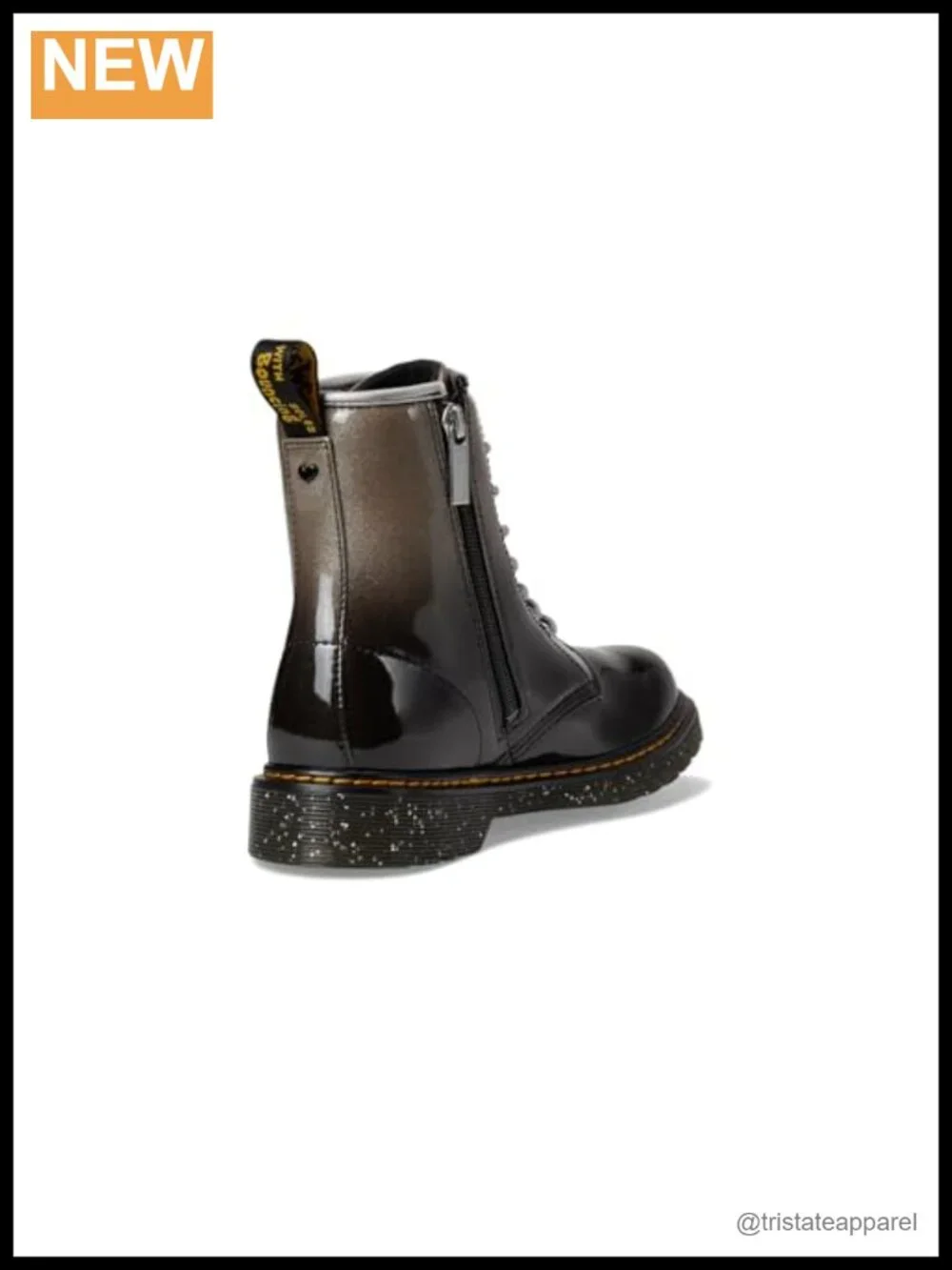 Patent Leather Lace Up Ankle Boots for Women, Chunky Heel